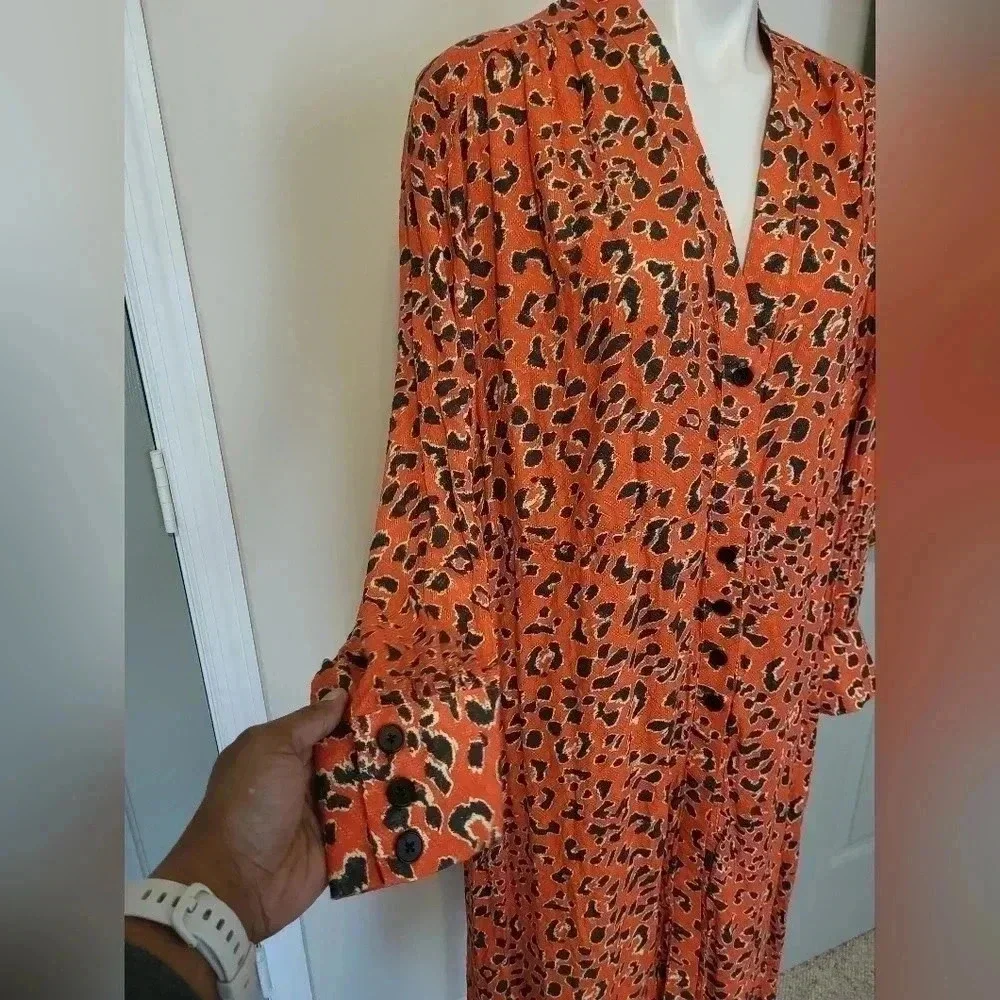 Free People Cest Moi Maxi Animal Print Top/Duster(XS)NWT